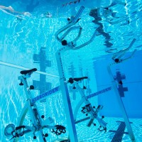 fitness aquabikes & aquatreadmills in the swimming pool
